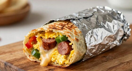 crispy reheatable breakfast burritos