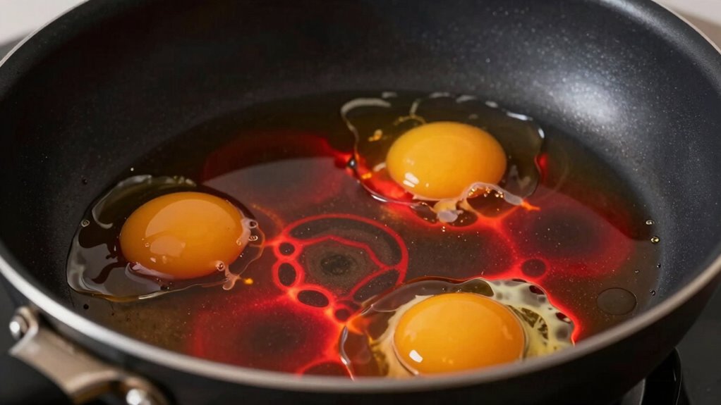 non stick induction egg cooking