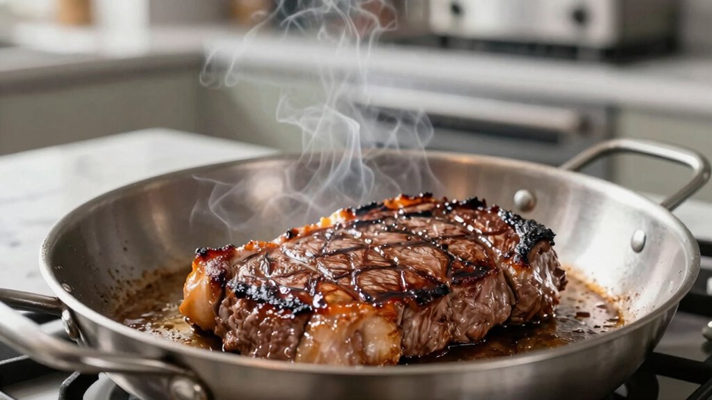 sear steak safely indoors