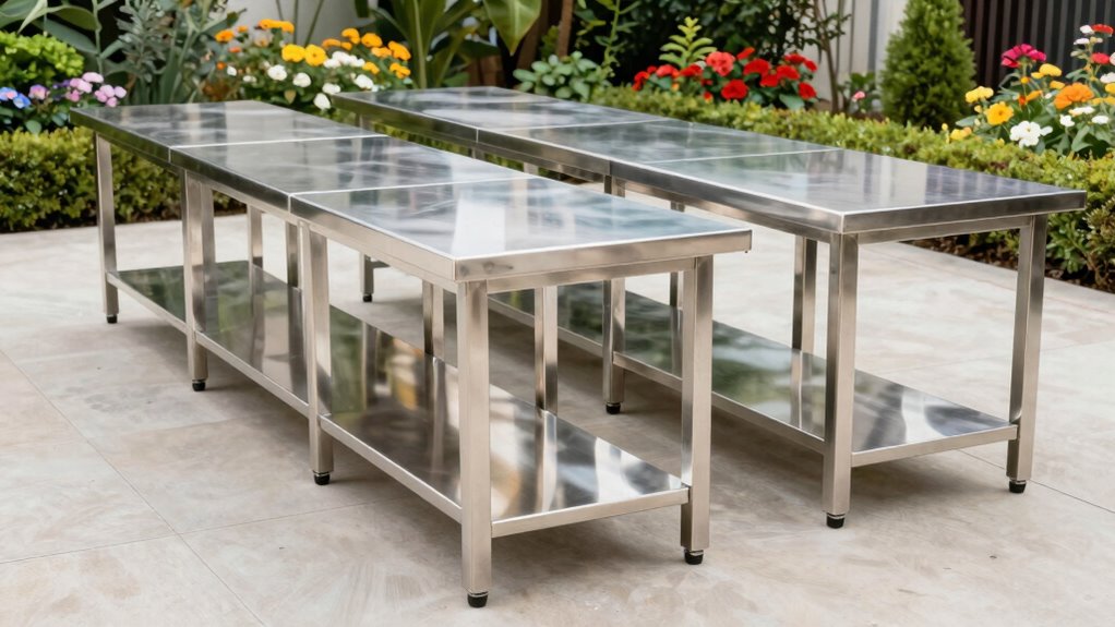 top stainless steel outdoor prep tables