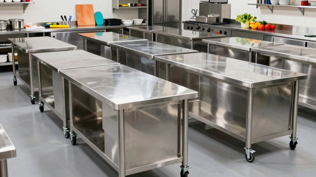 top stainless steel prep tables