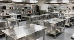 top stainless steel work tables