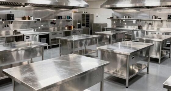 top stainless steel work tables