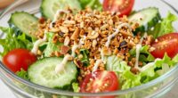 adding crunchy vegetable toppings
