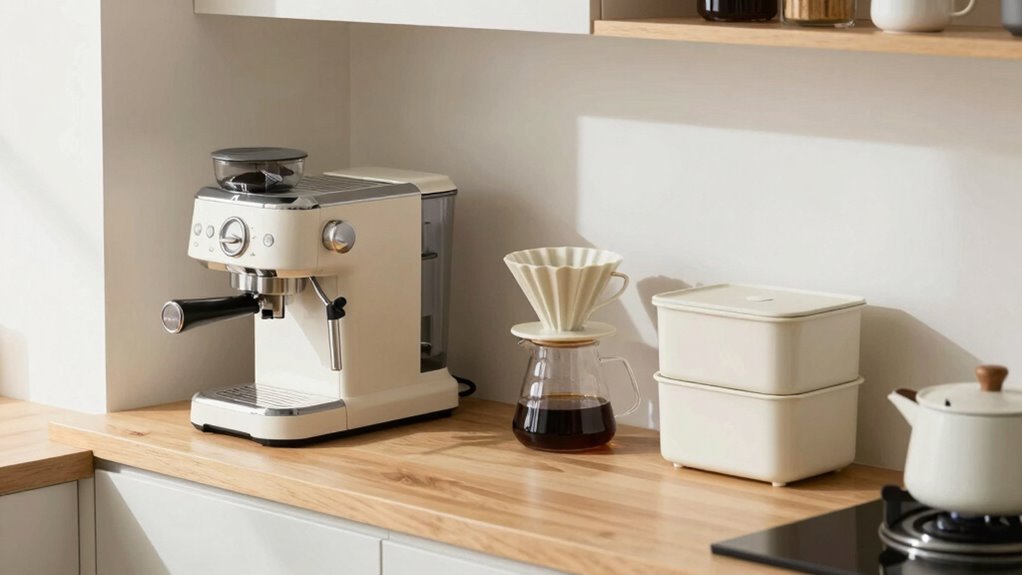 compact multifunctional coffee setup