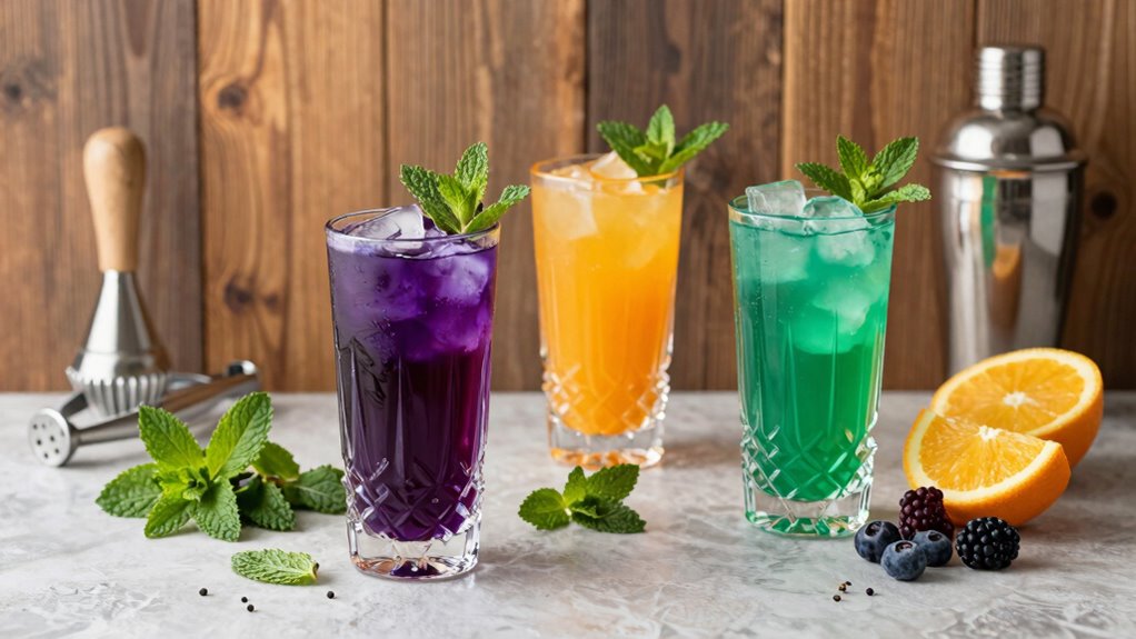 creative layered mocktail presentation