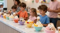 family friendly frozen dessert setup