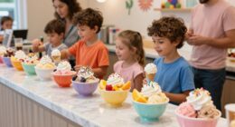 family friendly frozen dessert setup