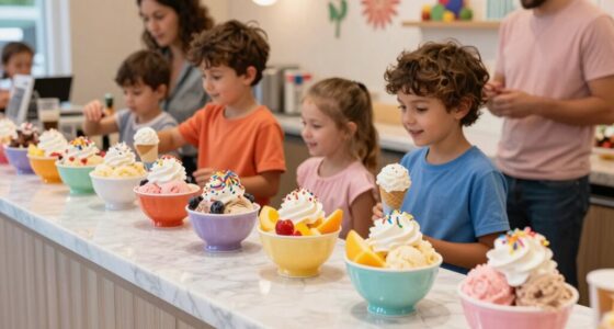 family friendly frozen dessert setup