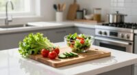 organized kitchen for salads