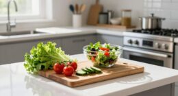 organized kitchen for salads