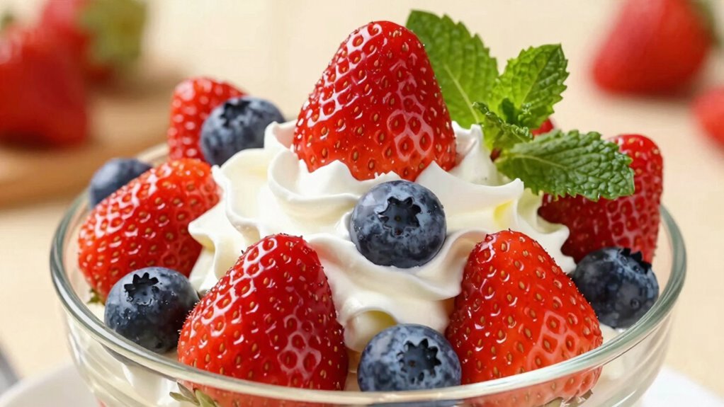 tropical fruit and cream