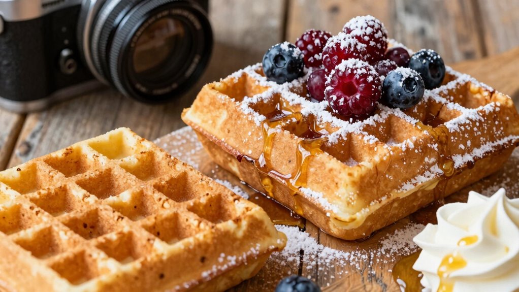 waffle texture and toppings