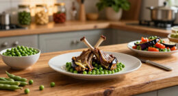 Lamb with peas and broad beans, caponata and vignarola: Conor Gadd’s recipes for Italian-style spring vegetables