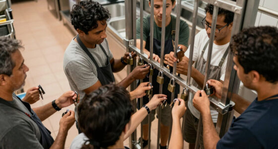 Six people can have their own lock and each one can open the gate.