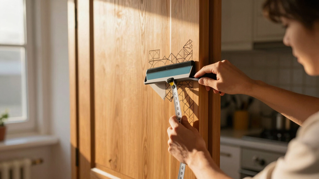 This $30 DIY Made a Boring Door Look Like a Geometric Accent Wall