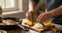 Rachel Roddy’s recipe for baked fish and potatoes with oregano and lemon mayonnaise | A kitchen in Rome