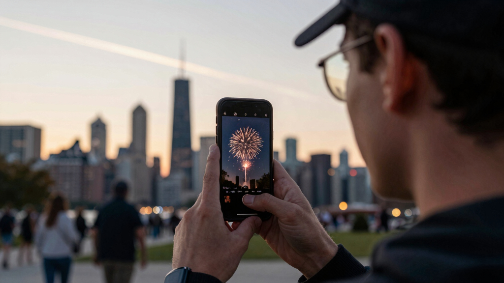 Chicago Plane Fireworks Strike