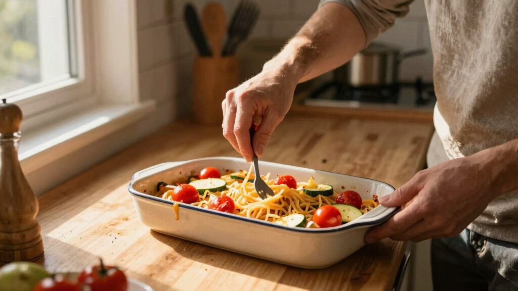 Summer Vegetable Baked Spaghetti
