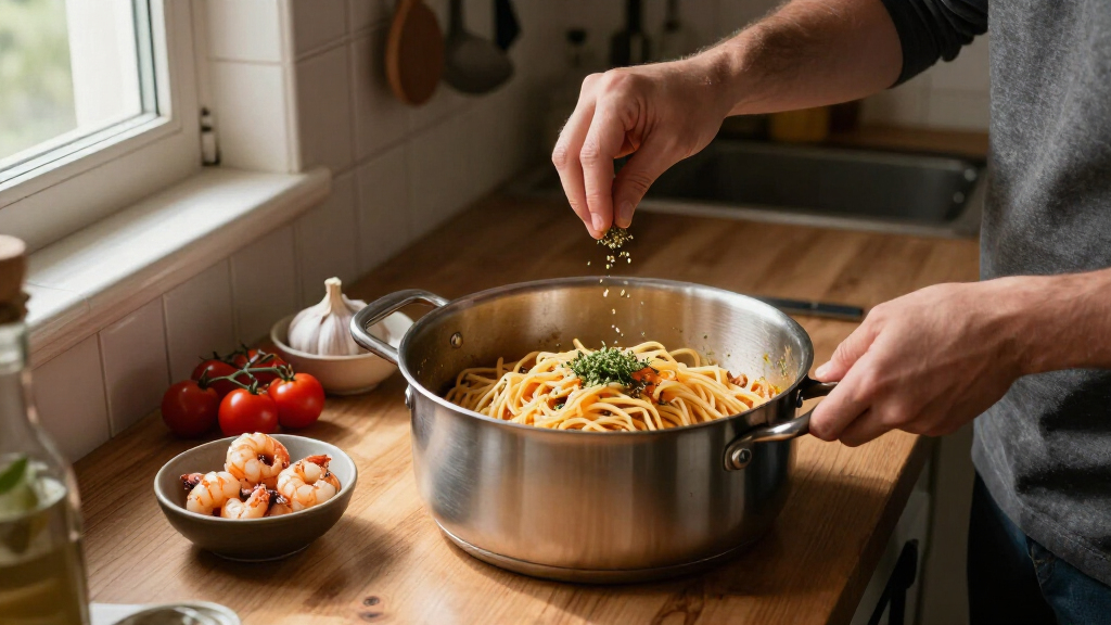 Pasta Con Scampi E «Ferfelloni»