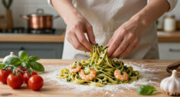 Pici Con Pesto Di Gamberi