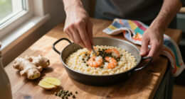 Risotto Con Gamberi, Zenzero E Capperi