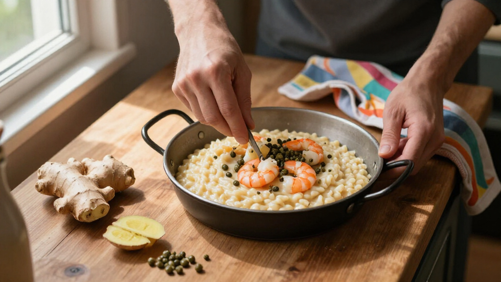 Risotto Con Gamberi, Zenzero E Capperi