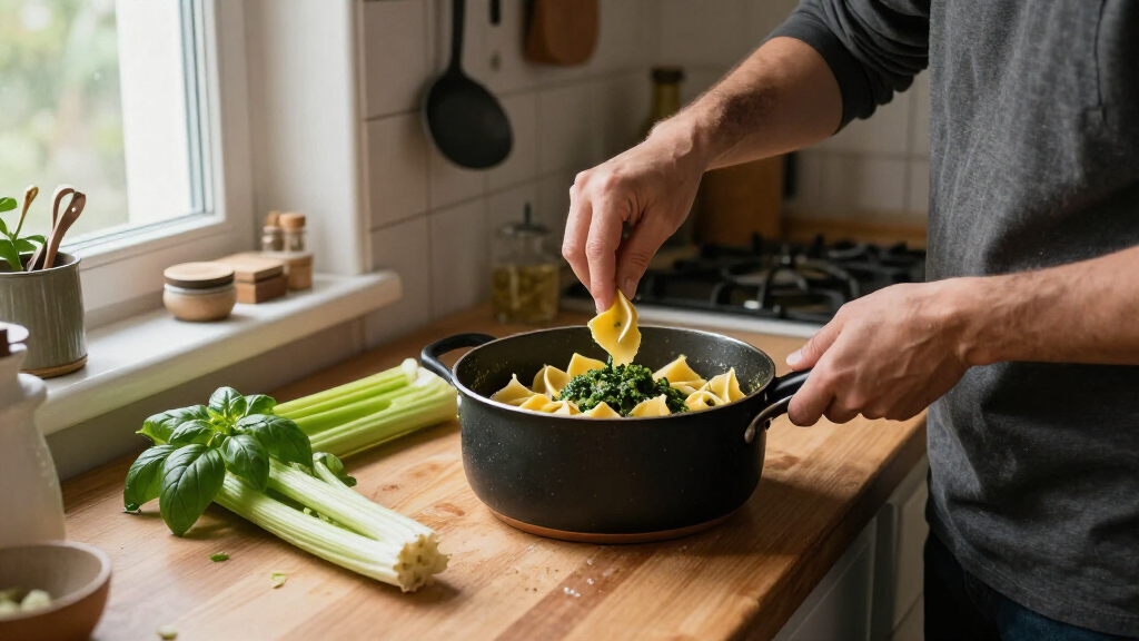Trofie Al Pesto Di Sedano