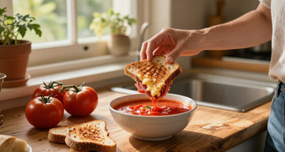 Last Of The Season Garden Fresh Tomato Soup And Homemade Sourdough Grilled Ham And Cheese